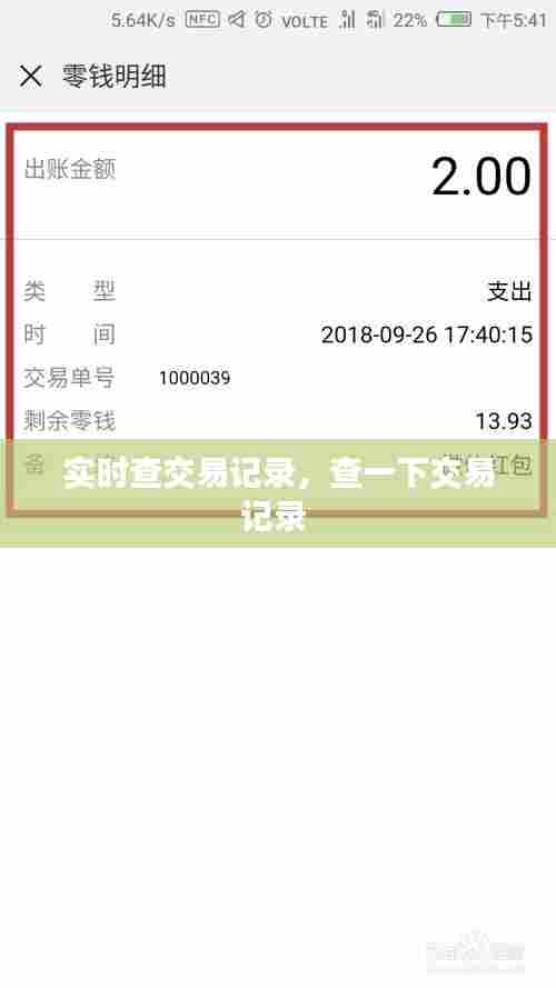 实时查交易记录,查一下交易记录
