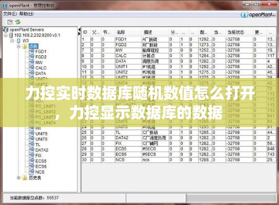 力控实时数据库随机数值怎么打开,力控显示数据库的数据