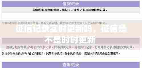 征信记录实时更新吗,征信是不是时时更新