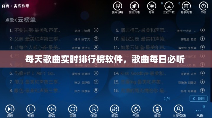 每天歌曲实时排行榜软件,歌曲每日必听