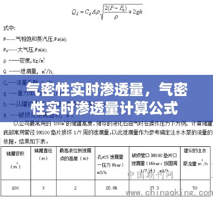 气密性实时渗透量,气密性实时渗透量计算公式