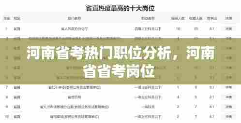 河南省考热门职位分析,河南省省考岗位