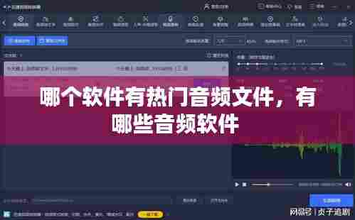 哪个软件有热门音频文件,有哪些音频软件