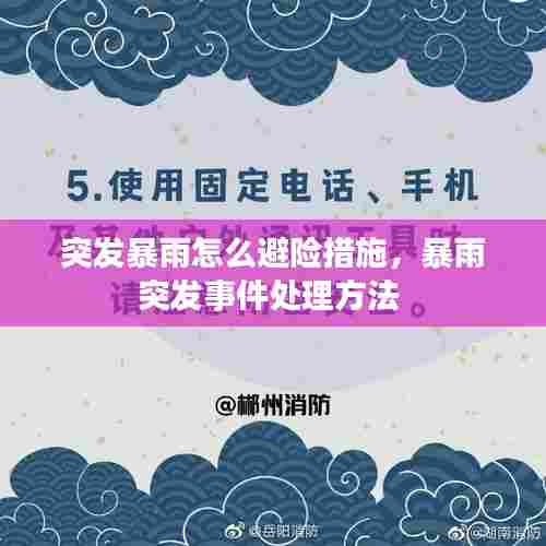 突发暴雨怎么避险措施,暴雨突发事件处理方法
