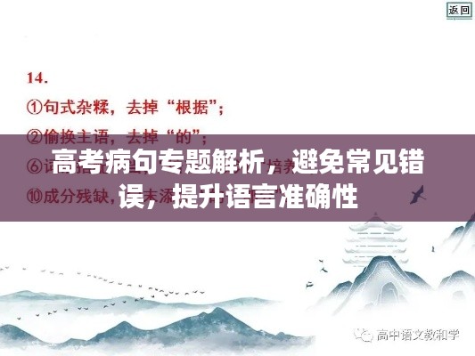 高考病句专题解析,避免常见错误,提升语言准确性