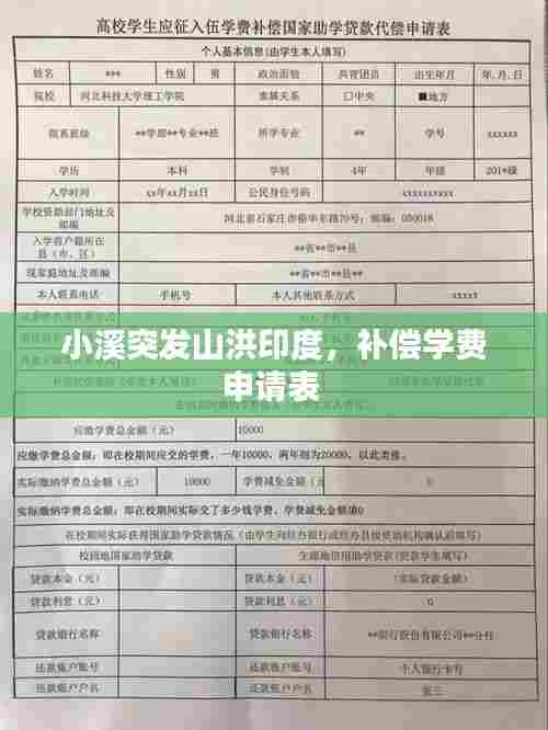 小溪突发山洪印度,补偿学费申请表