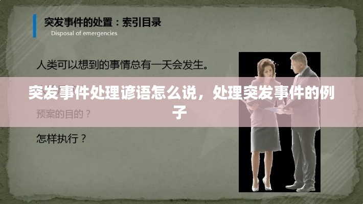 突发事件处理谚语怎么说,处理突发事件的例子