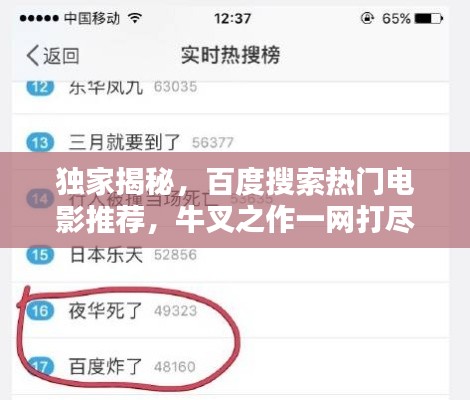 独家揭秘，百度搜索热门电影推荐，牛叉之作一网打尽
