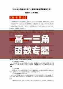 高一三角函数专题试卷深度解析,知识点梳理与解题技巧揭秘