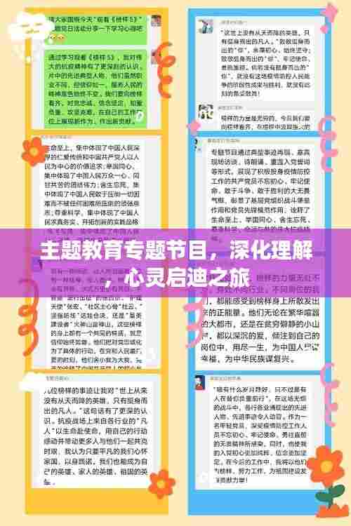 主题教育专题节目，深化理解，心灵启迪之旅