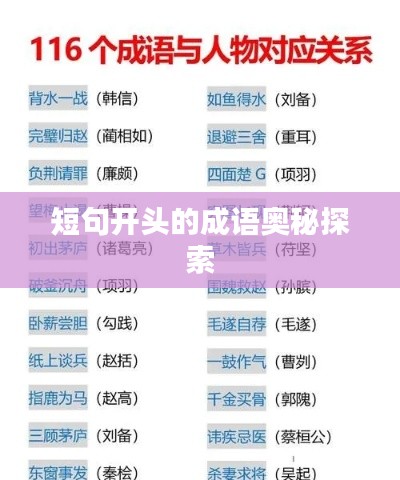 短句开头的成语奥秘探索