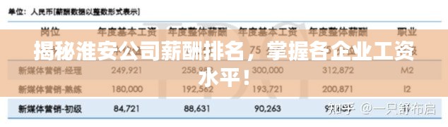 揭秘淮安公司薪酬排名,掌握各企业工资水平!
