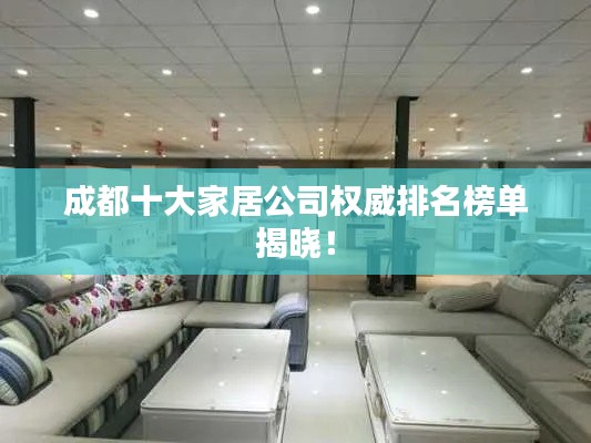 成都十大家居公司权威排名榜单揭晓!