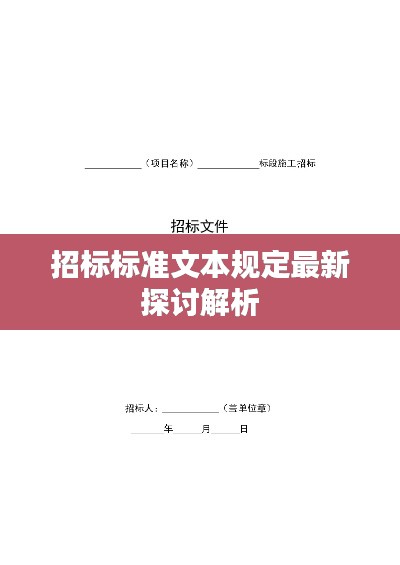 招标标准文本规定最新探讨解析