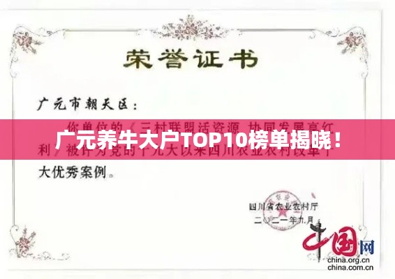 广元养牛大户TOP10榜单揭晓!
