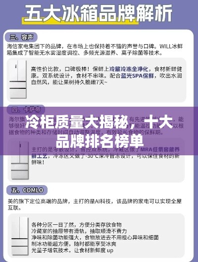 冷柜质量大揭秘,十大品牌排名榜单