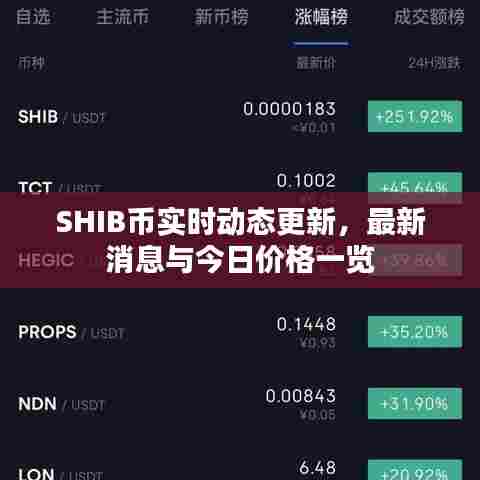 SHIB币实时动态更新,最新消息与今日价格一览